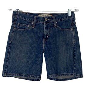 LEVI'S 515 Women Mid Length Shorts Sz 4 Dark Blue Casual Summer Vacation 2-12